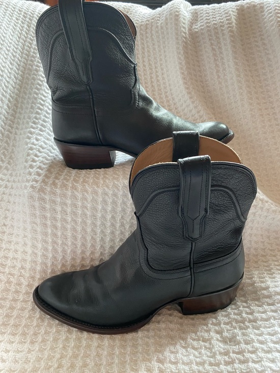 Tecovas Shoes - Tecovas Penny Classic Black Leather Western Ankle Boots - Women size 7.5